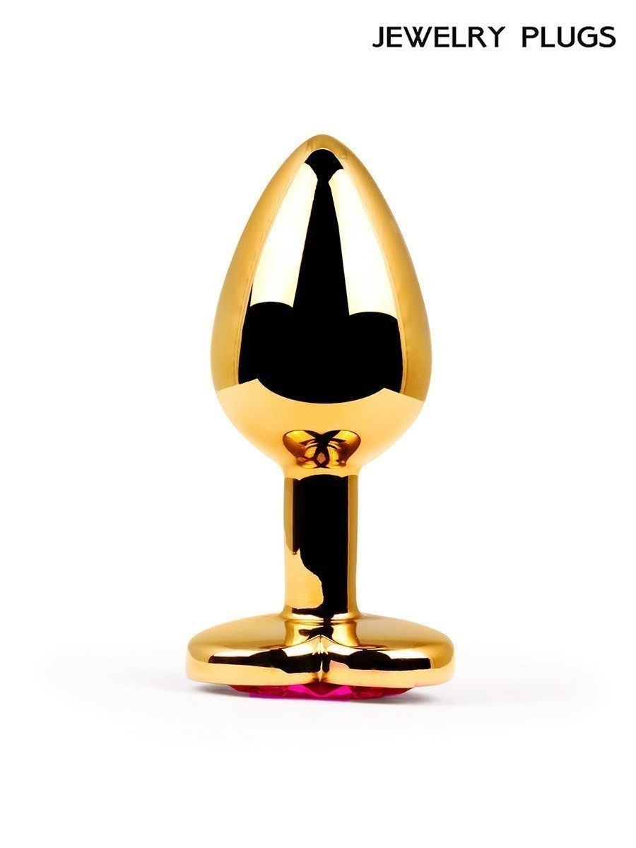 ВТУЛКА АНАЛЬНАЯ ЗОЛОТАЯ, цвет кристалла рубиновый, L 90 мм D 35 мм, вес 140 г, арт. LCHG-14