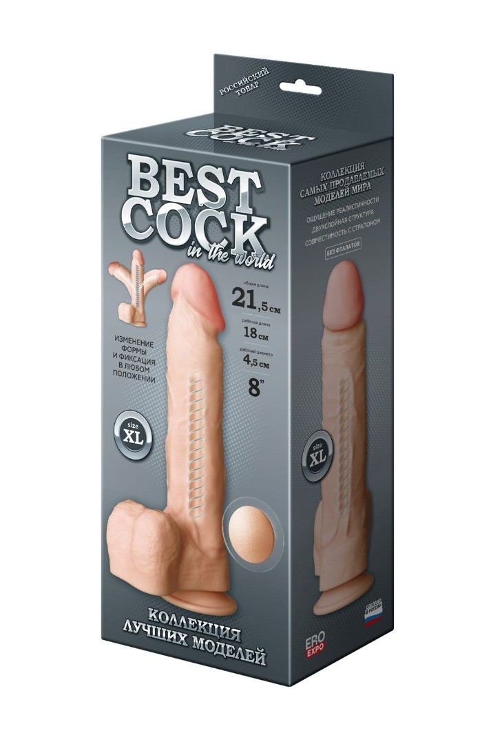 Фаллоимитатор неоскин F&F BEST COCK 8" на присоске, L 190 мм D 44 мм арт. 591504