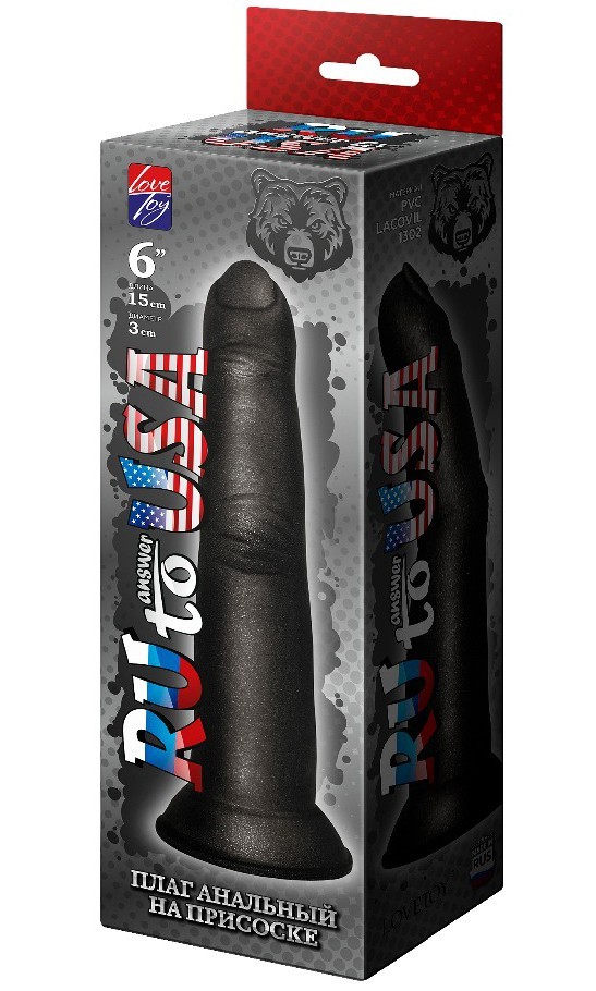 Палец анальный чёрный на присоске RU TO ANSWER USA, L 150 мм, Dmax 30 мм арт. 427003
