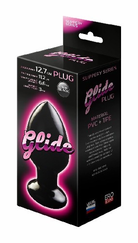 Анальный плаг Glide XL, L 112 мм, D 66 мм, цвет чёрный арт. 420903