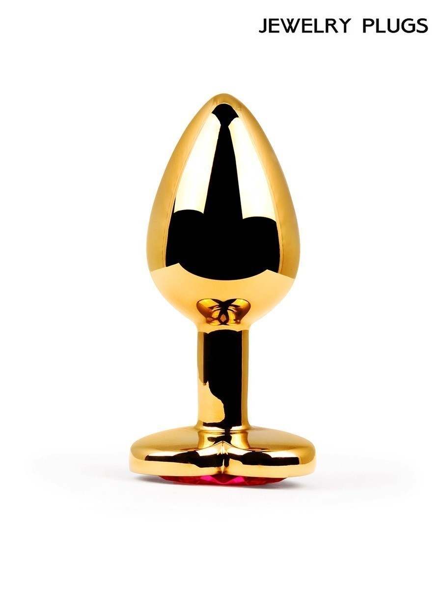 ВТУЛКА АНАЛЬНАЯ ЗОЛОТАЯ, цвет кристалла красный, L 90 мм D 35 мм, вес 140 г, арт. LCHG-16