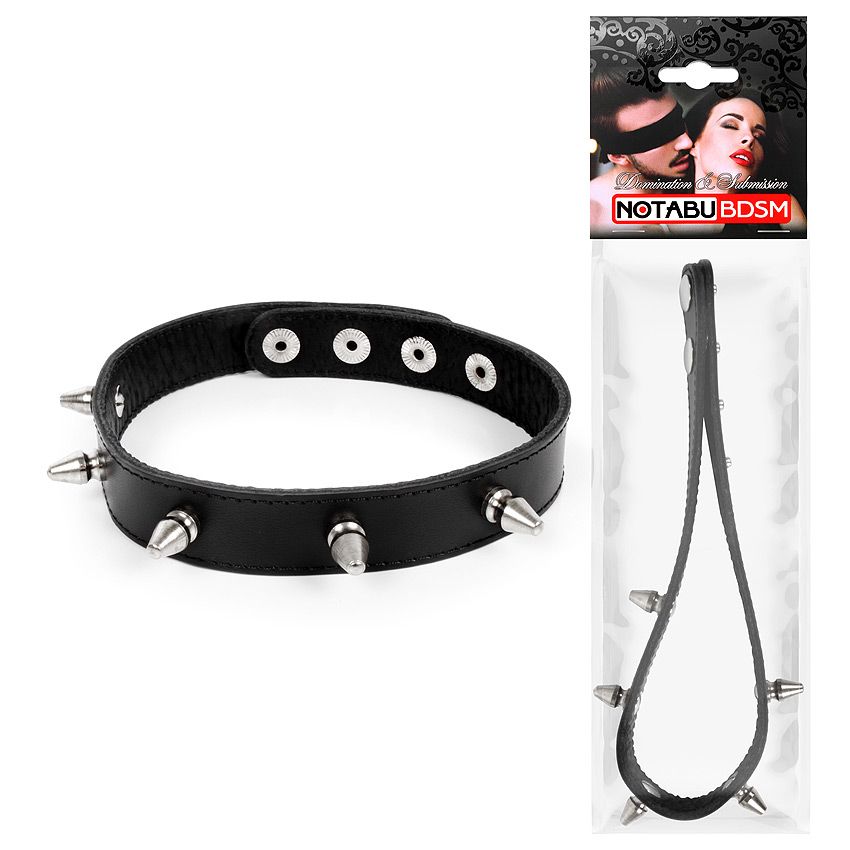 ОШЕЙНИК кожа, цвет чёрный арт. NTB-80357