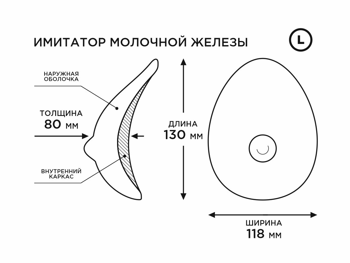 ПРОТЕЗ МОЛОЧНОЙ ЖЕЛЕЗЫ размер 3 артикул 700001