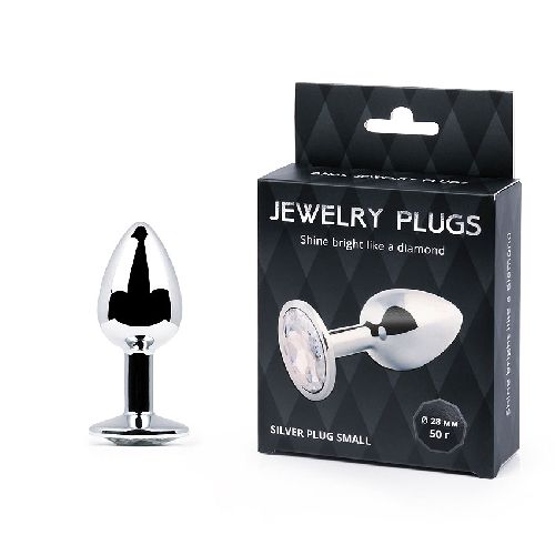 SILVER PLUG SMALL (втулка анальная) цвет кристалла бесцветный, L 72 мм, D 28 мм, вес 50 г, арт. SS-01