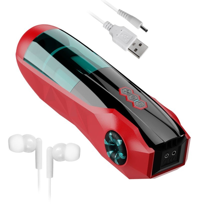 МАСТУРБАТОР С ВИБРАЦИЕЙ 10 возвратно-поступательных движений, 10 режимов ротации, голосовое сопровождение, L 310 мм D 90 мм, вес 860 г арт. RS-62002