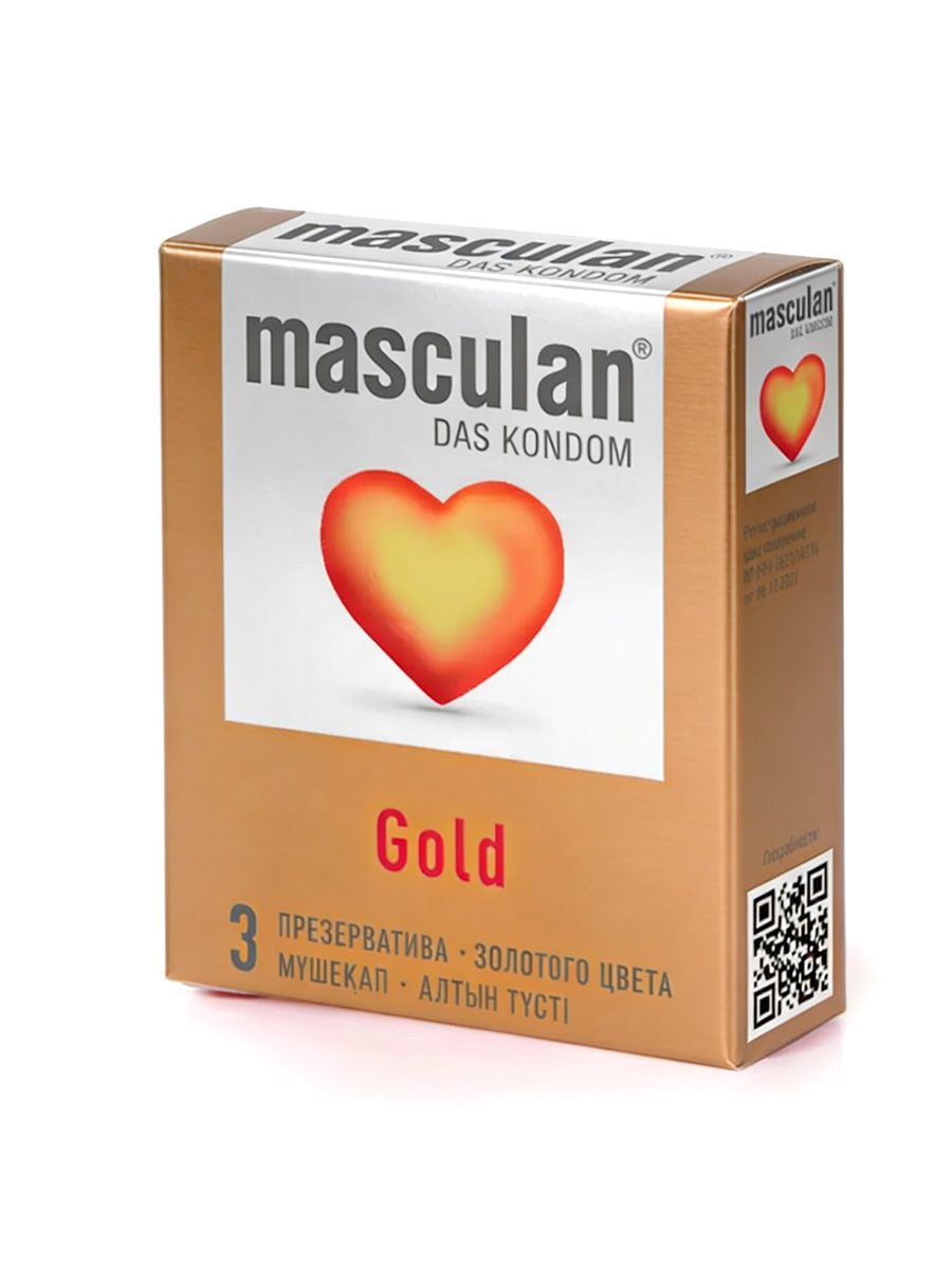 ПРЕЗЕРВАТИВЫ MASCULAN 5 ULTRA GOLD № 3 (УТОНЧЕННЫЙ ЛАТЕКС ЗОЛОТОГО ЦВЕТА) 3 шт.