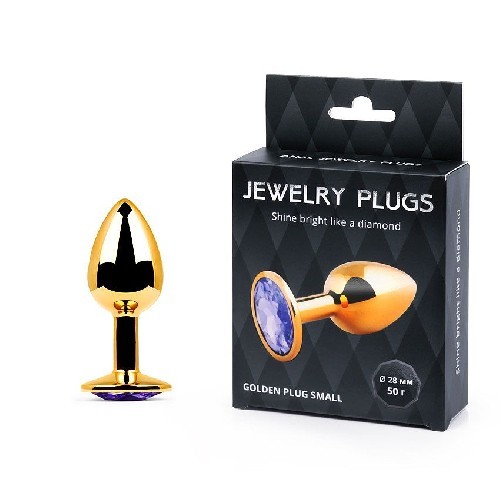GOLDEN PLUG SMALL (втулка анальная) цвет кристалла светло-филетовый, L 72 мм, D 28 мм, вес 50 г арт. GS-15