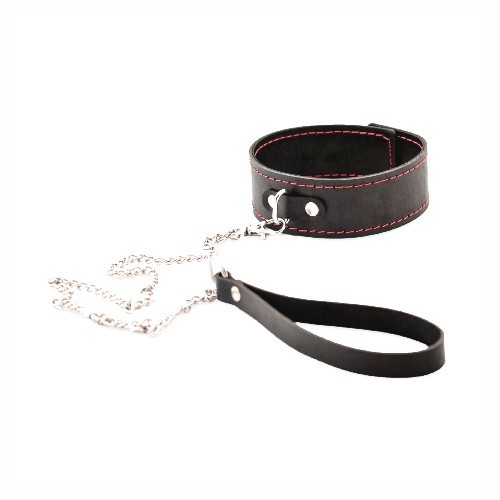 ДВУХСЛОЙНЫЙ ОШЕЙНИК ИЗ НАТУРАЛЬНОЙ КОЖИ С КРАСНОЙ СТРОЧКОЙ, арт. CH-2107