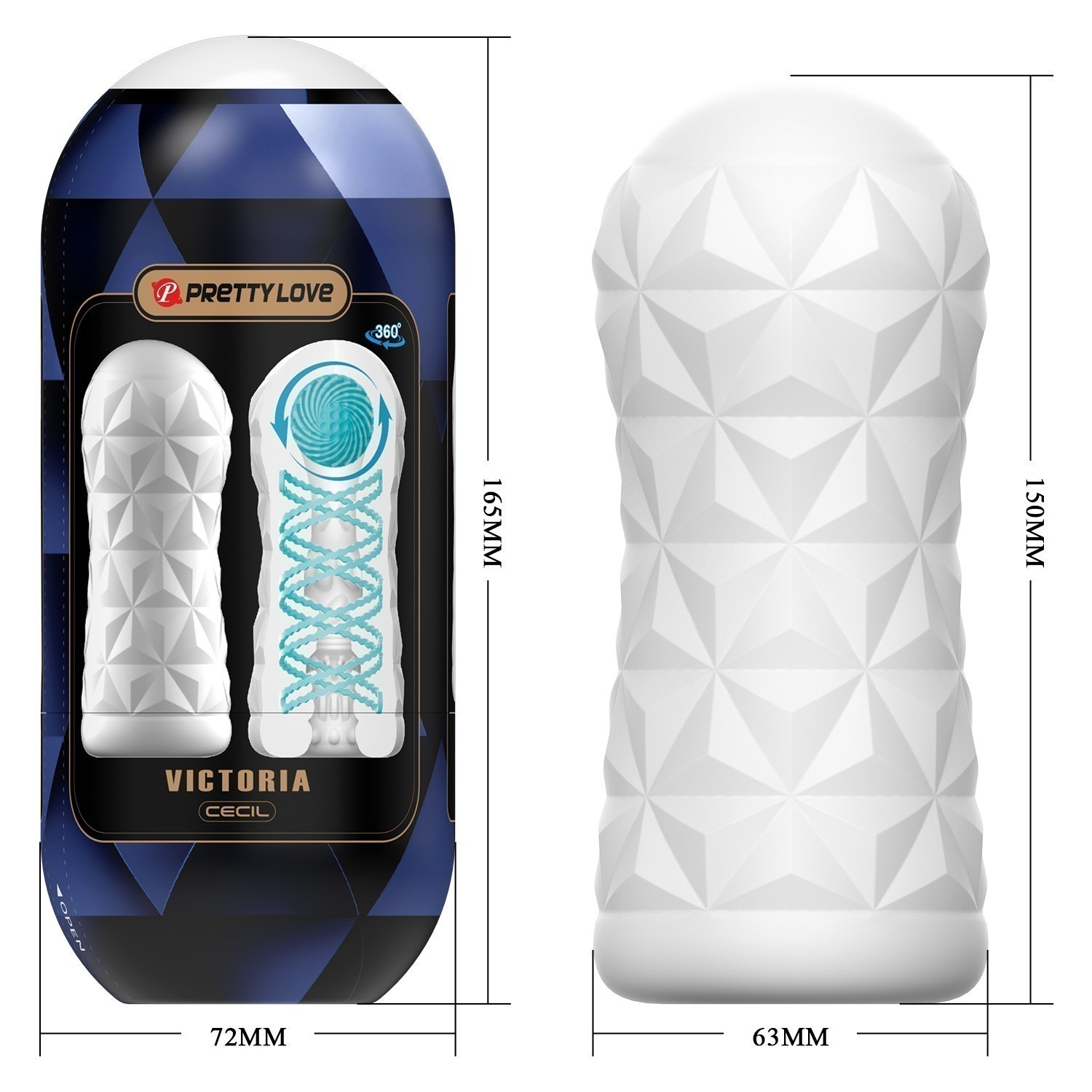 МАСТУРБАТОР вес 295 г, L 150 мм D 63 мм  арт. BM-009229T6-2