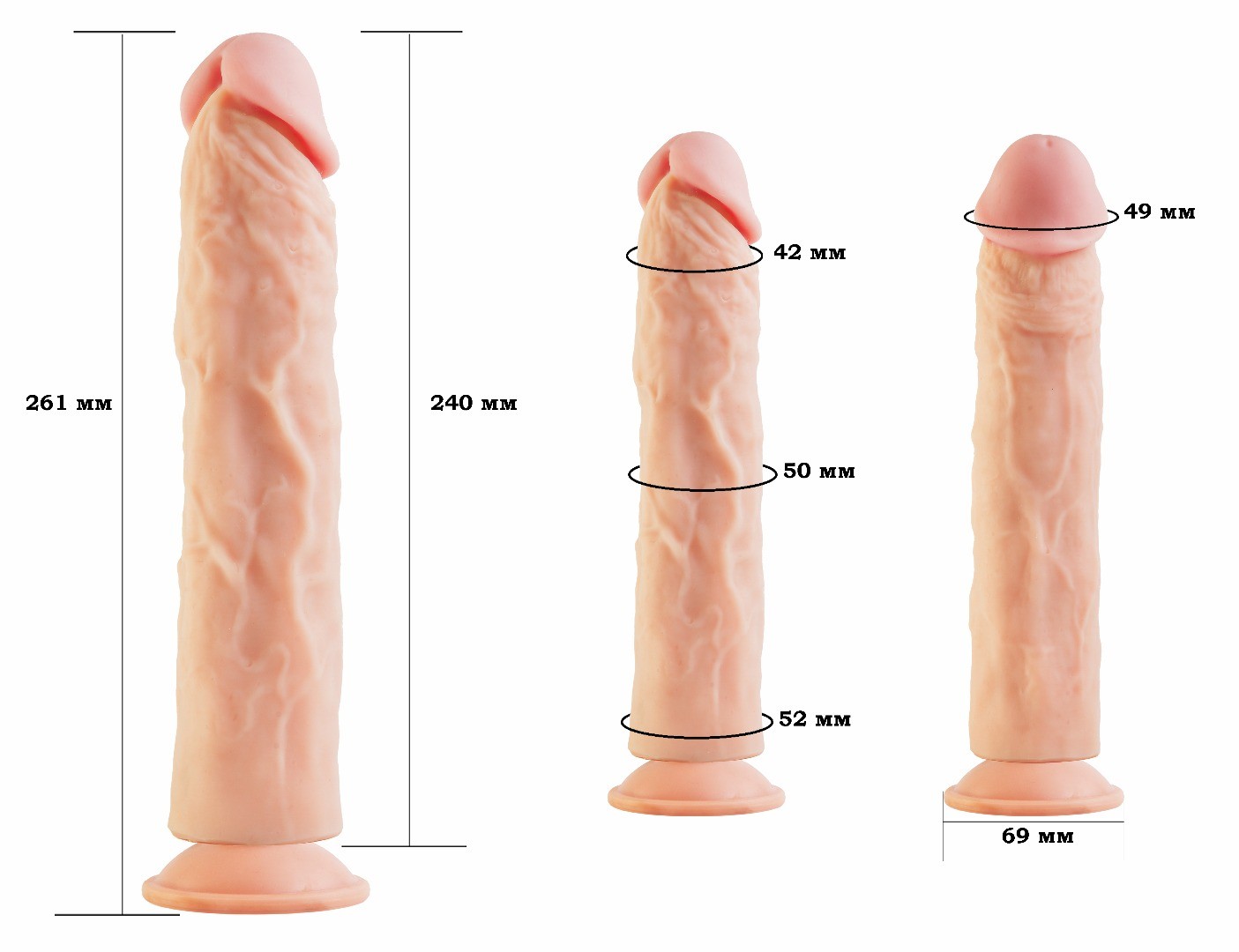 ФАЛЛОИМИТАТОР РЕАЛИСТИК ANDROID LONG L 230 мм D 46 мм, киберкожа арт. 553403