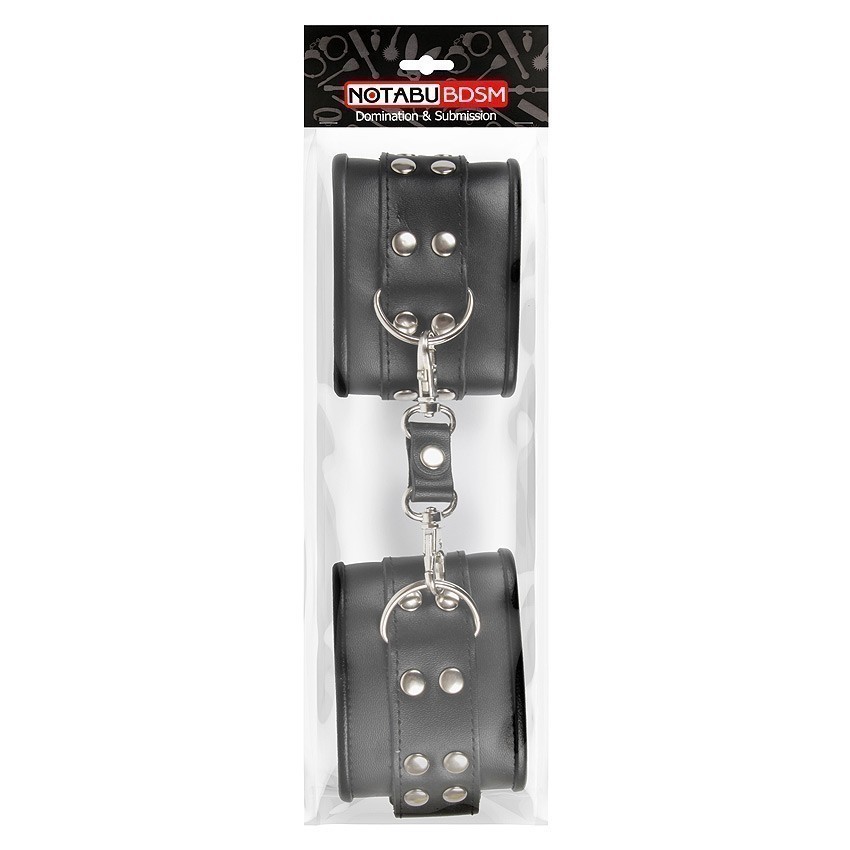 НАРУЧНИКИ кожа, цвет чёрный арт. NTB-80355