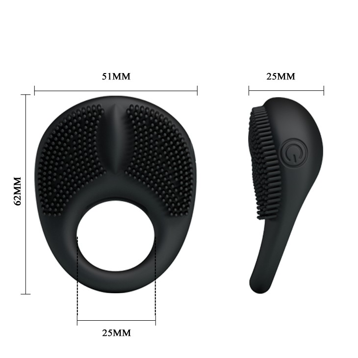 Кольцо эрекционное с вибрацией THORNS внутренний диаметр 25 мм арт. BI-210141