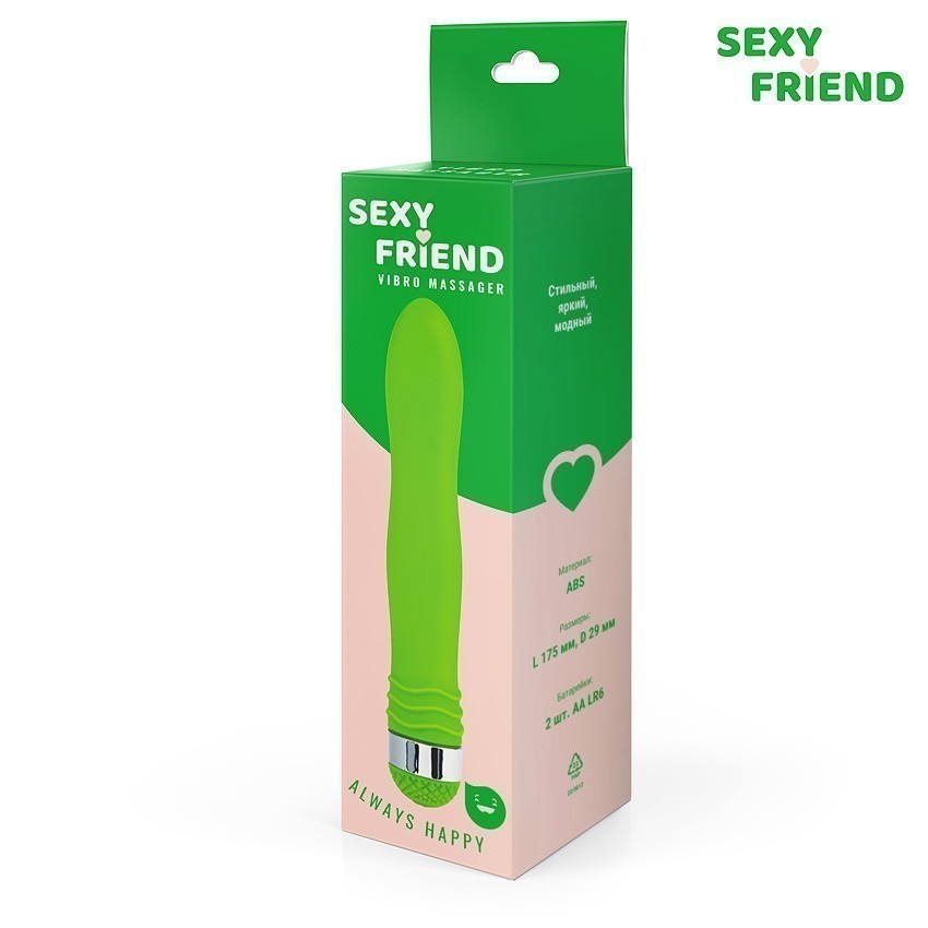 ВИБРОМАССАЖЁР L 175 мм D 29 мм цвет зелёный арт. SF-70232-7
