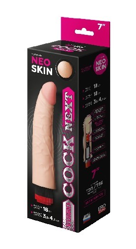 Вибратор реалистик COCK NEXT, L 180 мм D 43 мм, киберкожа арт. 600705