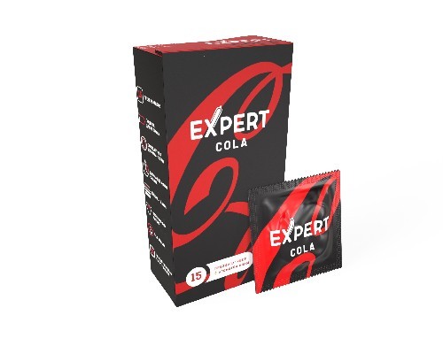 ПРЕЗЕРВАТИВЫ EXPERT COLA № 15 (С АРОМАТОМ КОЛЫ), NEW 15 штук  