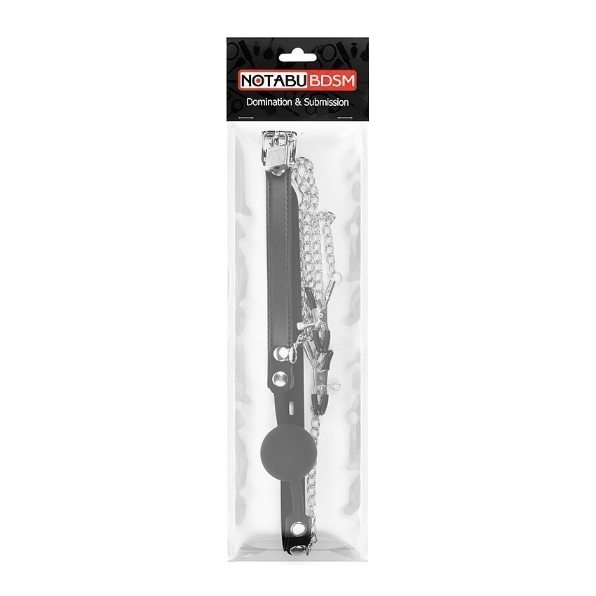 КЛЯП + ЗАЖИМЫ НА СОСКИ цвет чёрный арт. NTB-80540