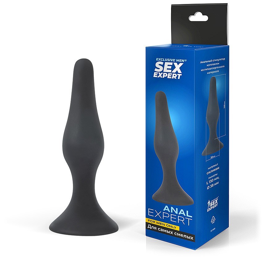 ВТУЛКА АНАЛЬНАЯ цвет чёрный, L 130 мм D 38 мм арт. SEM-55038