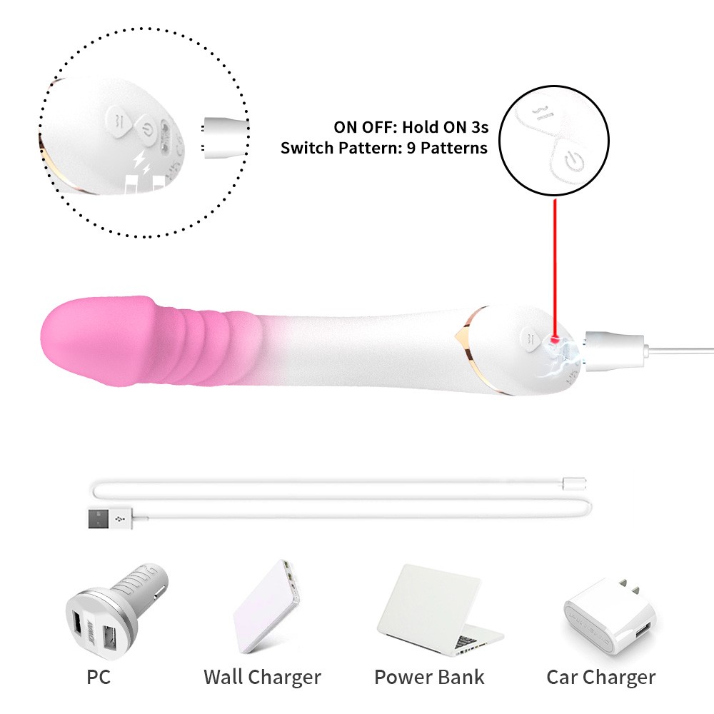 ВИБРОМАССАЖЁР L 205 мм D 35 мм, 9 режимов вибрации арт. USK-V23