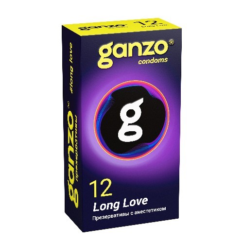 ПРЕЗЕРВАТИВЫ GANZO LONG LOVE № 12 BLACK EDITION (пролонгирующие с анестетиком)