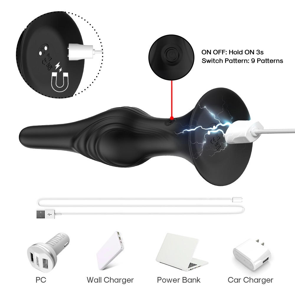 ВИБРОМАССАЖЁР L 165 мм D 38 мм, 9 режимов вибрации, дистанционный пульт арт. USK-A01