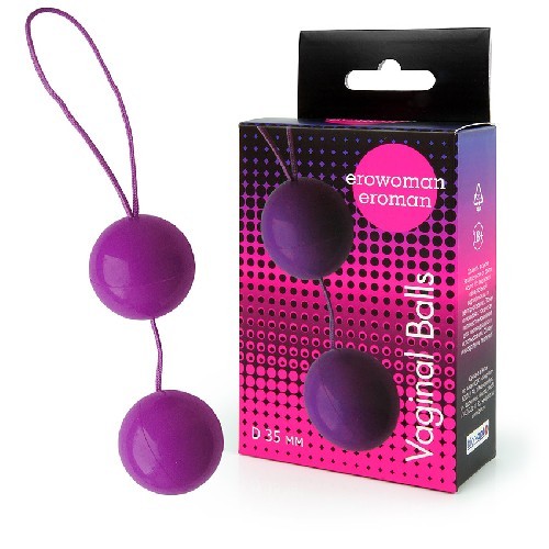 Шарики вагинальные BALLS цвет фиолетовый D 35 мм, вес 50 г арт. EE-10097 V