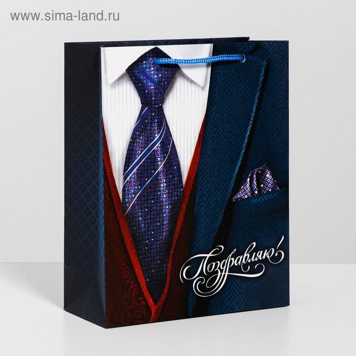 ПАКЕТ ЛАМИНАТ ПОЗДРАВЛЯЮ! 18х23х8 см, арт. 2584259