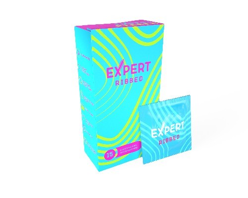 ПРЕЗЕРВАТИВЫ EXPERT RIBBED № 15 (РЕБРИСТЫЕ) NEW, 15 штук 