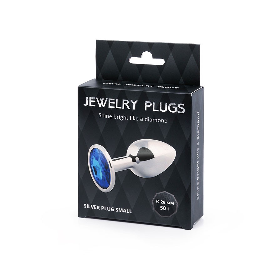 SILVER PLUG SMALL (втулка анальная) цвет кристалла синий, L 72 мм, D 28 мм, вес 50г, арт. SS-13