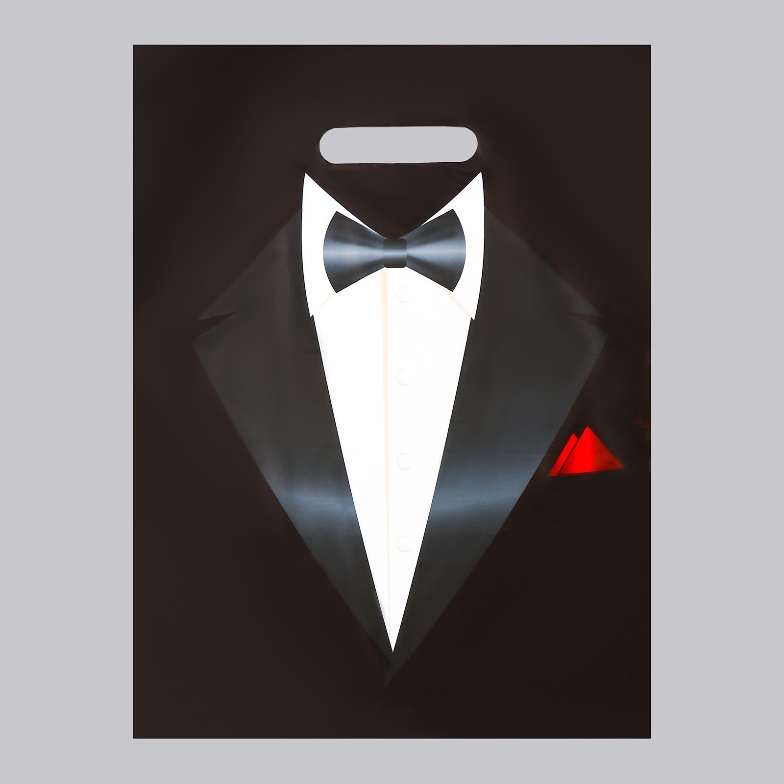 ПАКЕТ СМОКИНГ С ВЫРУБНОЙ РУЧКОЙ, 30х40 см, 50 мкм, арт. 7394200