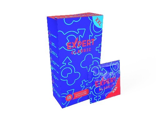 ПРЕЗЕРВАТИВЫ EXPERT CLASSIC XXL № 15 (КЛАССИЧЕСКИЕ УВЕЛИЧЕННОГО РАЗМЕРА) NEW, 15 штук   