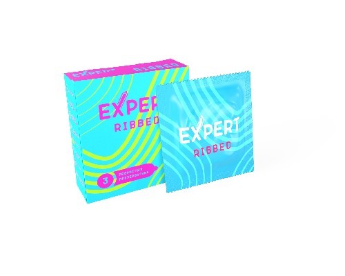 ПРЕЗЕРВАТИВЫ EXPERT RIBBED № 3 (РЕБРИСТЫЕ) NEW, 3 штуки 