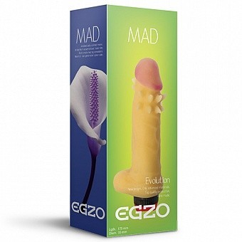 ВИБРАТОР РЕАЛИСТИК "EGZO FLOWER" L 175 мм D 35 мм киберкожа, арт. SVS002 