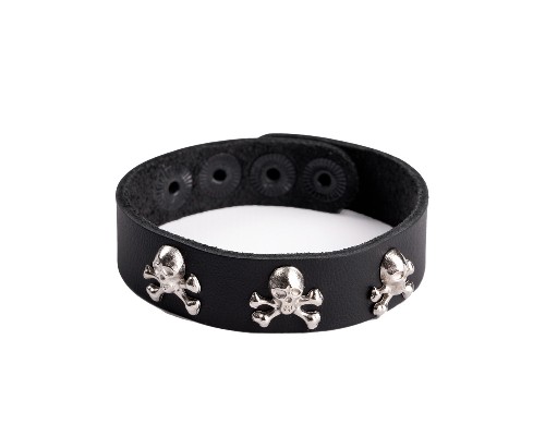 БРАСЛЕТ ВЕСЕЛЫЙ РОДЖЕР кожа артикул 3375-1