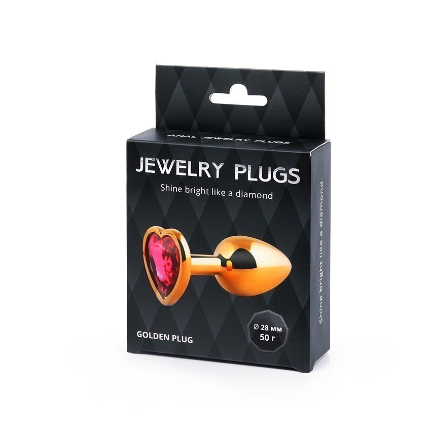 ВТУЛКА АНАЛЬНАЯ ЗОЛОТАЯ, L 70 мм D 28 мм, вес 50 г, цвет кристалла рубиновый арт. SCHG-14
