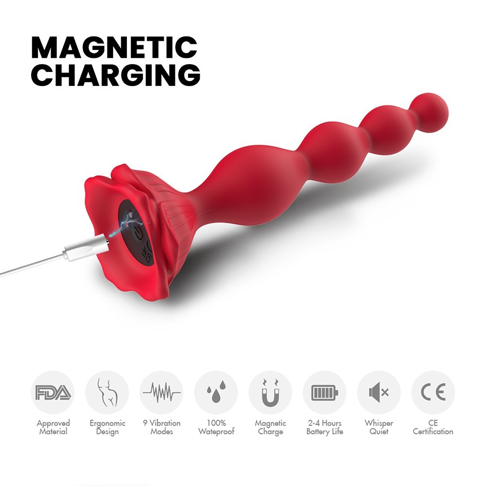 ВИБРОМАССАЖЁР L 195 мм D 20x32 мм, 9 режимов вибрации, дистанционный пульт арт. USK-A06