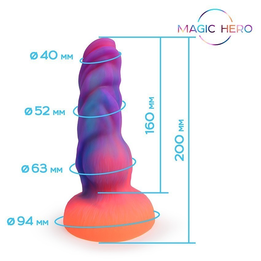 ФАЛЛОИМИТАТОР L 200 мм D 55 мм, светится в темноте арт. MH-13025