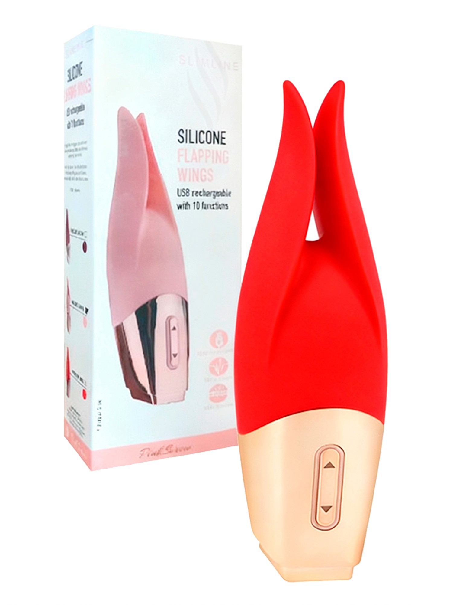 ВИБРОМАССАЖЁР 10 режимов вибрации, L 123 мм D 38 мм, вес 96 г арт. MK-2201 RED