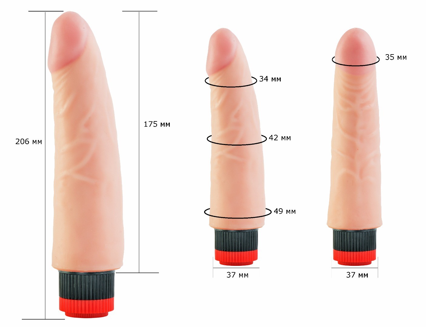 Вибратор реалистик COCK NEXT, L 175 мм D 43 мм, киберкожа арт. 602205