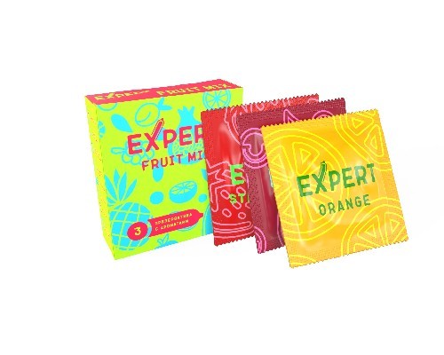 ПРЕЗЕРВАТИВЫ EXPERT FRUIT MIX № 3 (ФРУКТОВЫЕ АРОМАТИЗИРОВАННЫЕ), NEW 3 штуки  