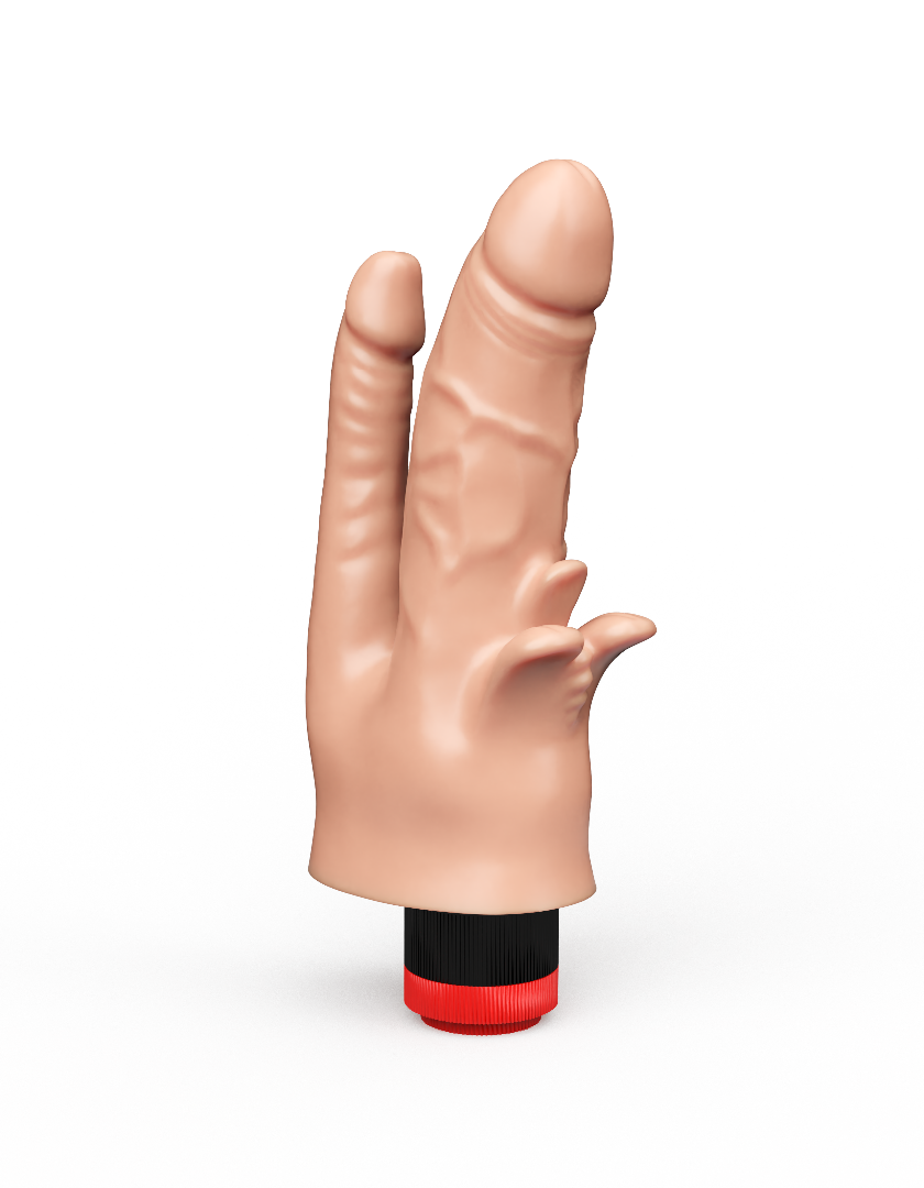 ВИБРАТОР ДВОЙНОЙ В ЛАМИНАТЕ (анально - вагинальный) L 170 мм D 32x21 мм арт. 114900