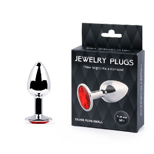 SILVER PLUG SMALL (втулка анальная) цвет кристалла красный, L 72 мм, D 28 мм, вес 50г, арт. SS-16