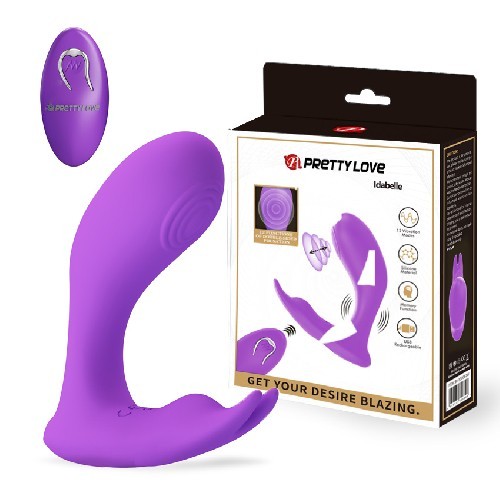 СТИМУЛЯТОР С ВИБРАЦИЕЙ 12 режимов вибрации, 12 режимов пульсации, L 101x92 мм D 33 мм, дистанционный пульт арт. BI-300052W