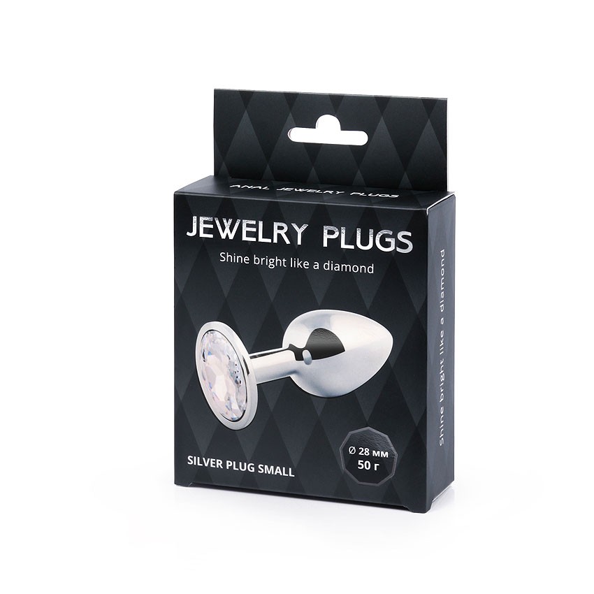 SILVER PLUG SMALL (втулка анальная) цвет кристалла бесцветный, L 72 мм, D 28 мм, вес 50 г, арт. SS-01