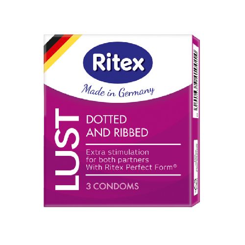 ПРЕЗЕРВАТИВЫ RITEX LUST № 3 (РИФЛЕНЫЕ С ПУПЫРЫШКАМИ), 3 штуки