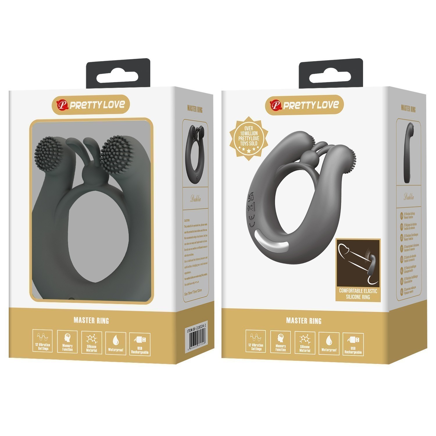 КОЛЬЦО ЭРЕКЦИОННОЕ С ВИБРАЦИЕЙ D 38 мм, 12 режимов вибрации арт. BI-210324-1