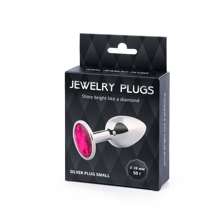 SILVER PLUG SMALL (втулка анальная) цвет кристалла рубиновый, L 72 мм, D 28 мм, вес 50г, арт. SS-14