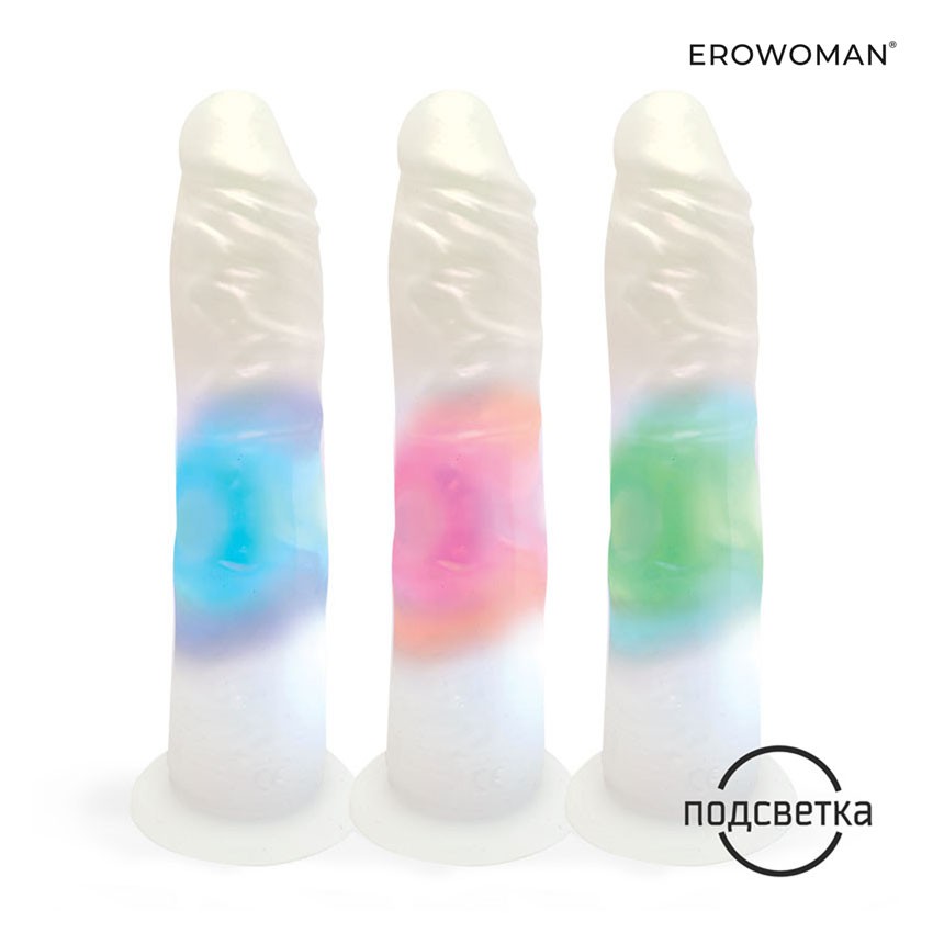 ВИБРОМАССАЖЁР L рабочей части 190 мм D 42 мм, 10 режимов вибрации, 4 режима подсветки, дистанционный пульт арт. LET-14007