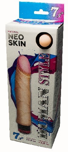 Вибратор реалистик HUMAN STYLE, L 195 мм D 38 мм, киберкожа арт. 608506