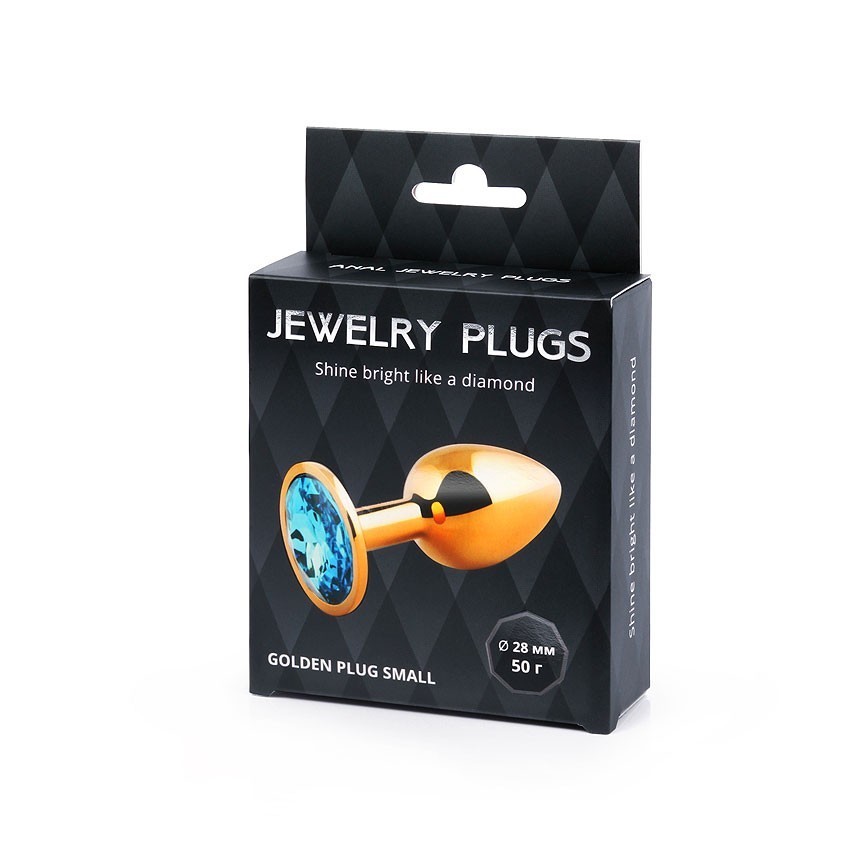 GOLDEN PLUG SMALL (втулка анальная) цвет кристалла голубой, L 72 мм, D 28 мм, вес 50г, арт. GS-05