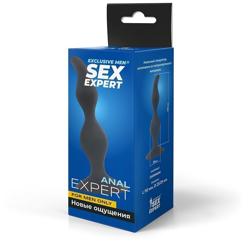 ВТУЛКА АНАЛЬНАЯ цвет чёрный, L 110 мм D 23x29 мм арт. SEM-55043